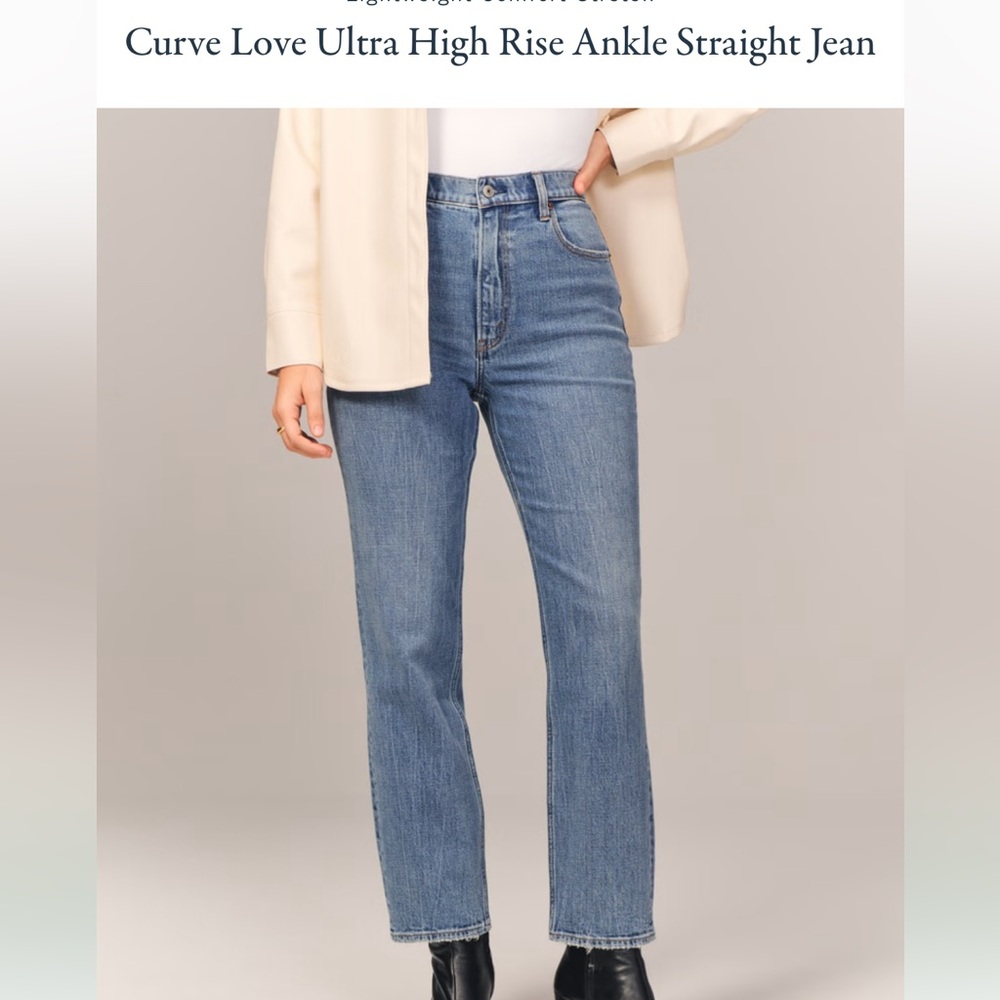 Abercrombie & Fitch Curve Love Ultra High Rise Ankle Straight Jean 28/6